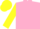 Silk - Pink, yellow 'p', pink hoops on yellow sleeves, pink and yellow cap
