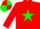 Silk - Red, green star, red sleeves, red and green quartered cap
