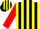 Silk - Yellow & black stripes, red sleeves