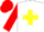 Silk - White, red and yellow cross, red cuffs on sleeves, red cap