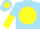 Silk - Sky blue, yellow sun on front and back, sky blue and yellow vertical halved sleeves