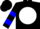 Silk - Black, white ball, blue hoops on sleeves, black cap