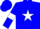Silk - Blue, white star, blue armlets on white sleeves