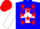 Silk - Blue, white dove in red circle, white cross, red stars on white sleeves, red cap