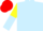 Silk - Light blue, yellow and light blue halved sleeves, red cap