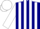 Silk - Navy, white 'cb', navy stripes on white sleeves, white cap