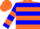 Silk - Orange, two blue hoops, blue sleeves, orange hoop, orange cap
