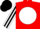 Silk - Red, black 'g' and horsehead on white ball, white framed black panel on sleeves, black cap