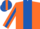 Silk - Orange, Royal Blue stripe.