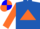 Silk - Royal Blue, Orange Triangle, Orange Sleeves,  Blue Hoops, Orange And Blue  QUARTERED Cap