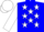 Silk - Blue, white stars, british flag on sleeves, matching cap