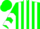 Silk - Green and white stripes, green sleeves, white chevrons, green cap, white cross