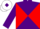 Silk - Purple and red diabolo, white cap, purple diamond