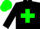 Silk - Black body, green saint andre's cross, black arms, green cap
