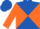 Silk - Royal blue and orange diagonal quarters, orange slvs