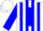 Silk - White, blue stripes, white bird on blue ball, blue stripes and cuffs on sleeves