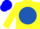 Silk - Yellow, royal blue ball, yellow fleur de lys, blue and yellow diablo sleeves, blue cap