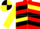 Silk - Red, Black Chevrons, Black And Yellow Quartered Sleeves