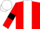 Silk - Red, white stripe, white armlets on black sleeves, white cap