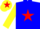 Silk - blue, red star, yellow sleeves, yellow cap, red star