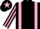 Silk - Black, pink braces, striped sleeves, pink star on cap