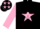 Silk - Black, black '?' in pink star, black stars on pink sleeves