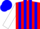 Silk - Red, white and blue thirds, red and blue stripes on white sleeves, blue cap