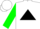 Silk - White, black triangle, green sleeves