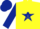 Silk - Yellow, Dark Blue star, Yellow stars on Dark Blue sleeves and cap.