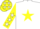 Silk - White, yellow star and maple leaf, yellow sleeves, white stars and maple leaf