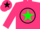 Silk - Hot pink, black circle green star t on front and back