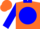 Silk - Orange, blue collar, orange ag on blue ball, blue sleeves, orange cap