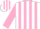 Silk - White, pink 'ita', pink stripes on sleeves, white cap, pink stripes