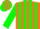 Silk - Orange, green stripes, green blocks on sleeves