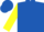 Silk - Royal blue, yellow 'r' and white '2' in yellow square, royal blue 'r' on yellow sleeves