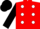 Silk - Red, red logo, white polka dots on black sleeves, black cap