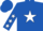 Silk - Royal blue, white star, white stars on sleeves