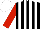 Silk - Black and White stripes, Red sleeves, White cap