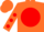 Silk - Orange, orange 'g' on red ball, red dots on sleeves, orange cap