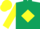 Silk - Hunter green, yellow diamond, yellow sleeves, yellow cap