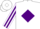 Silk - White, white 'mt' in purple diamond, purple diamond stripe on sleeves