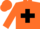 Silk - Orange, black constantine cross, black and orange diagonal sleeves