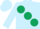 Silk - Light blue, large dark green spots
