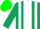 Silk - Dark green, white panel, white stripes on green cap