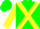 Silk - green, yellow cross sashes, yellow sleeves, green cap