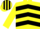 Silk - Yellow, black chevrons, striped cap.