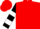 Silk - Red, multi-colored stripes, black and white bars on sleeves, red cap