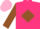 Silk - Hot pink, brown diamond, brown hoop on sleeves, pink cap