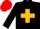 Silk - Black, gold cross, red cap