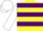 Silk - Yellow & purple hoops, white sleeves & cap